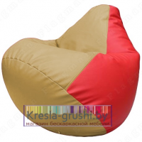 Бескаркасное кресло мешок Груша Г2.3-1309 (бежевый, красный)